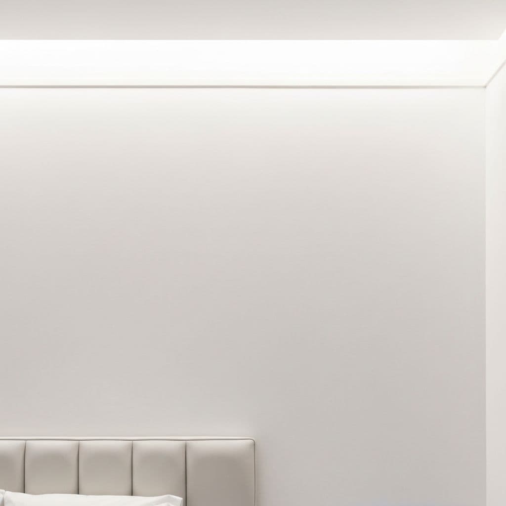 Clean bedroom wall after UV-C treatment