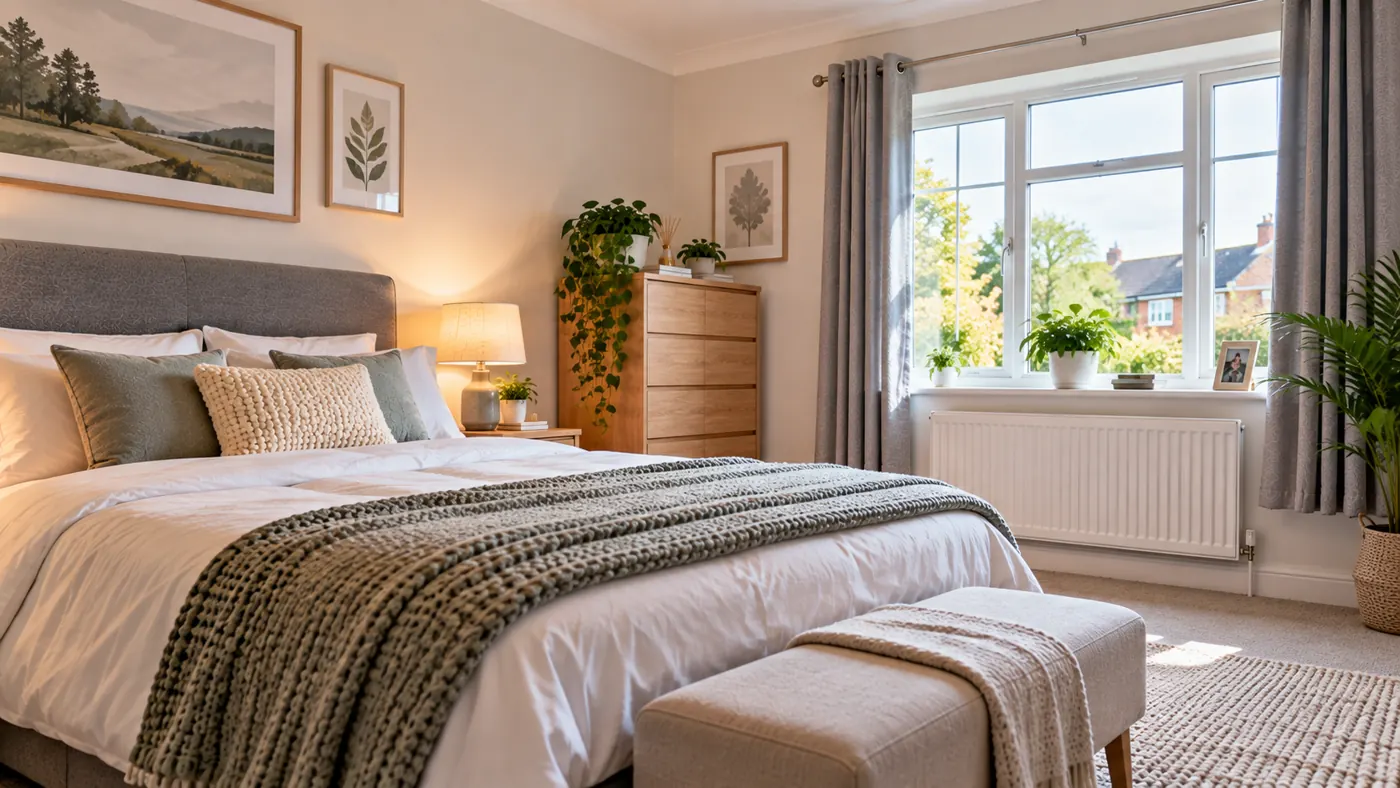 Bright, well-ventilated bedroom free from mould