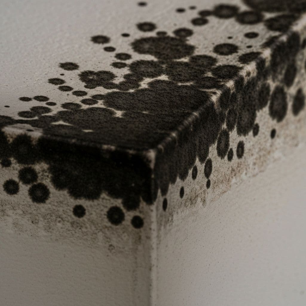 Severe black mould on corner of ceiling